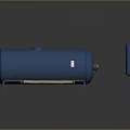 Blue Horizontal Storage Tank With Vertical Cylinder Component For Industrial Applications