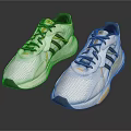 White Sporty Shoes With Yellow Black Stripes Mesh Upper And Casual Design