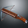 Wooden And Metal Crossbow With Mechanical Parts Red String And Crafted Design