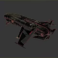 Futuristic Sci Fi Vehicle With Black Aerodynamic Body And Red Accents