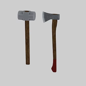 Axe Hammer Fire Axe Sledgehammer 3d model