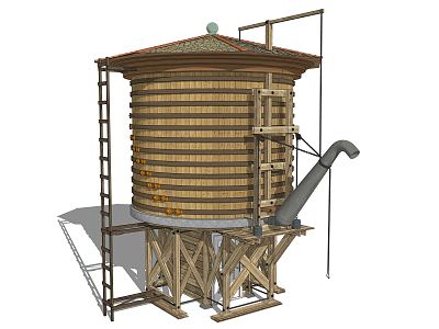 modern water tower model