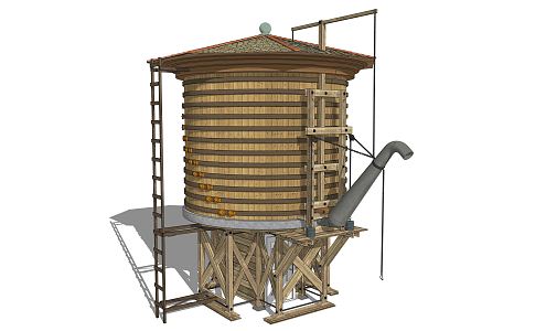 modern water tower 3d model