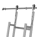 Two Sturdy Metal Staircases With Multiple Steps And Side Support Rails