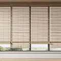 Neutral Toned Window Blinds Enhancing Modern Interior With Natural Light And Green View