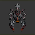 Epic Scorpion Game Movie Character With Red Glowing Metallic Armor And Fiery Stinger Design