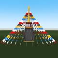 Tibetan-style prayer flags 3d model