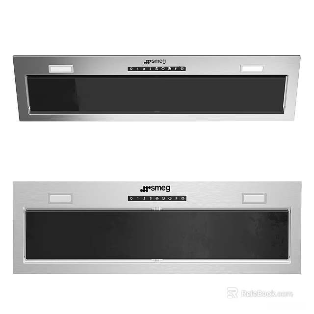Sleek Modern Kitchen Range Hood With Stainless Steel Body And Black Control Panel 3d model 