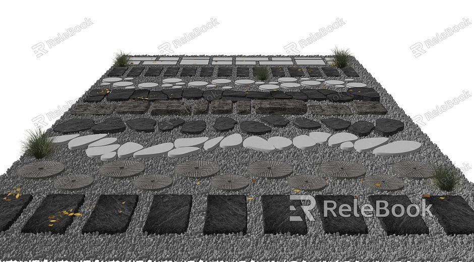 Cobblestone Slab Road Stone model