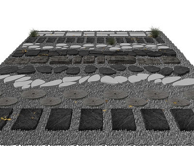 Cobblestone Slab Road Stone model