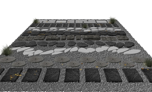 Cobblestone Slab Road Stone 3d model