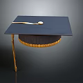 Black Graduation Cap With Gold Tassel And Classic Academic Design For Daily Use