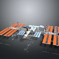 International Space Station Structure Featuring Solar Panels Robotic Arm And Modules