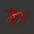 Vintage Bull Shaped Decorative Piece On Old Bicycle With Large Metal Wheels