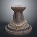 Natural Stone Decorative Fountain With Tiered Base And Hexagonal Top Structure