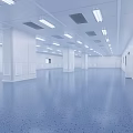 Spacious Locker Room With Blue Lockers Black Bench White Walls Ceiling Vents And Lighting