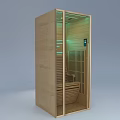 Modern Shower Sauna Design With Glass Door And Wooden Interior Structure