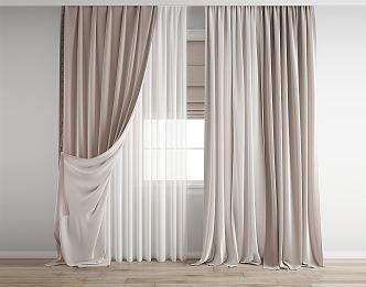 Modern Curtain Fabric Curtain Bedroom Curtain Gauze Curtain Sunshade Curtain Living Room Curtain 3d model