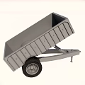 Heavy Duty Dump Trailer With Tilting Metal Bed And Large Wheels
