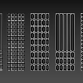 Modern Metal Room Dividers With Various Perforated And Slotted Patterns For Interior Decor