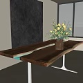 Quiet table Water table Wood table 3d model
