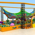 Modern rainbow net playground rainbow ball pool net 3d model