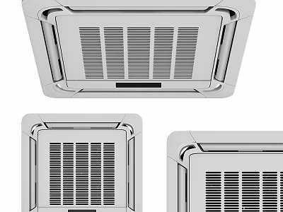 Modern Ceiling Mounted Household Ventilation Appliances with White Grille Design for Home Use 3d model