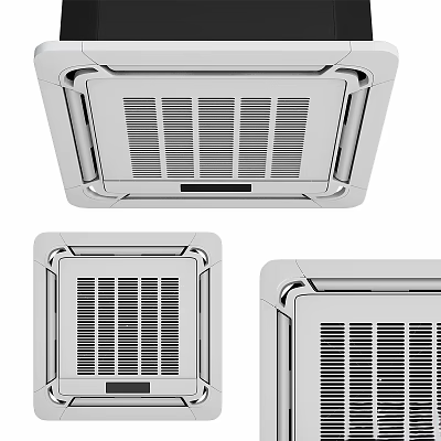 Modern Ceiling Mounted Household Ventilation Appliances with White Grille Design for Home Use 3d model