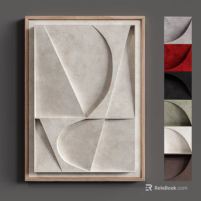 Abstract Geometric 3D Wall Art Decorative Panel With Multicolor Sculptural Textured Design 3d model 
