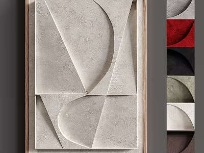 Abstract Geometric 3D Wall Art Decorative Panel With Multicolor Sculptural Textured Design 3d model