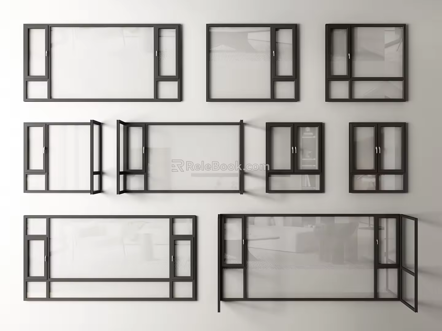 windows casement windows floor-to-ceiling windows bay windows balcony floor-to-ceiling windows doors and windows broken bridge aluminum windows 3d model