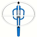 Blue Vertical Fitness Machine With Rotating Wheel For Exercise Training