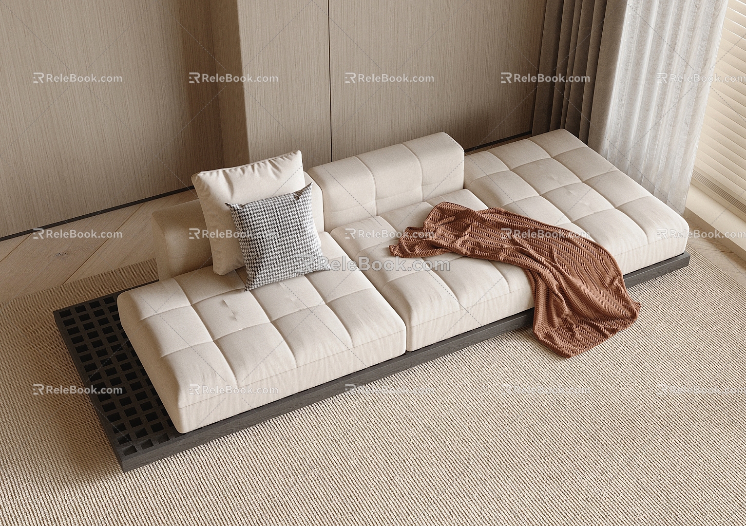 Multi-person sofa sofa 3d model