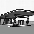 Modern Gas Station Canopy With LED Lighting And Contemporary Architecture Design