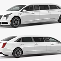 White Cadillac Limousine Car With Extended Body And Modern Exterior Design