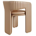 Brown Light Gray Accent Chairs With Vertical Striped Design Modern Minimalist Fabric Leather Upholstery