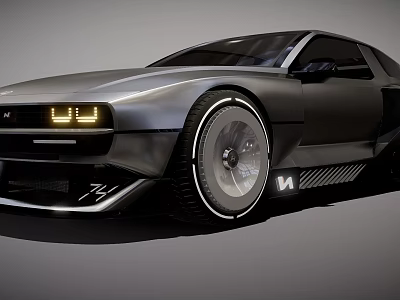 Black Modern Sports Car With LED Headlights Large Alloy Wheels And N Logo 3d model Black Modern Sports Car With LED Headlights Large Alloy Wheels And N Logo 3d model