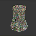 Knitted Decorative Castle Tower Figurine With Tapered Structure And Crenellated Top