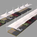 Modern carport one-on-one carport 3d model