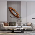 Modern sofa coffee table combination 3d model