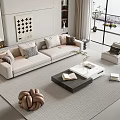 Modern sofa coffee table combination 3d model