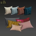 Colorful Velvet Decorative Throw Pillows With Linear Patterns In Assorted Hues
