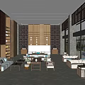 New Chinese Style Negotiation Area Sales Office Negotiation Area 3d model