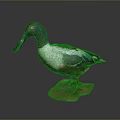 Detailed Blue Headed Duck Figurine With White Brown Feathers On Stone Base