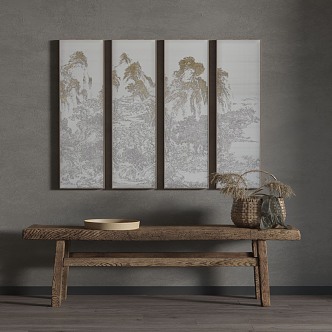 New Chinese Landscape Painting Decorative Painting 3d model