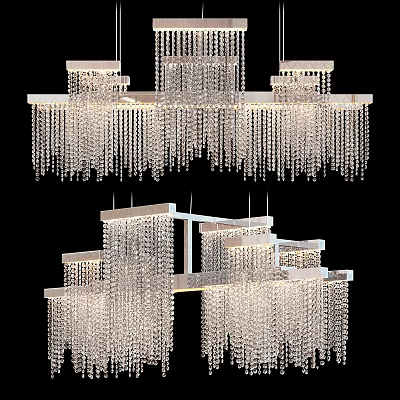 Elegant Modern Crystal Chandeliers With Hanging Pendant Design And Decorative Light Fixtures 3d model