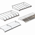 Modern steel aluminum glass canopy awning canopy 3d model