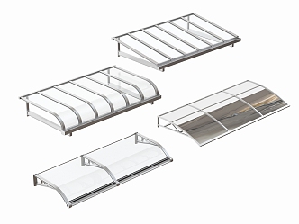 Modern steel aluminum glass canopy awning canopy 3d model