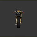Yellow Modern Stylish Motorcycle Featuring Black Seat Red Accents And Sporty Design