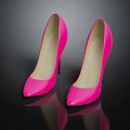 Fashionable Pink High Heels With Stiletto Heel Pointed Toe And Shiny Surface